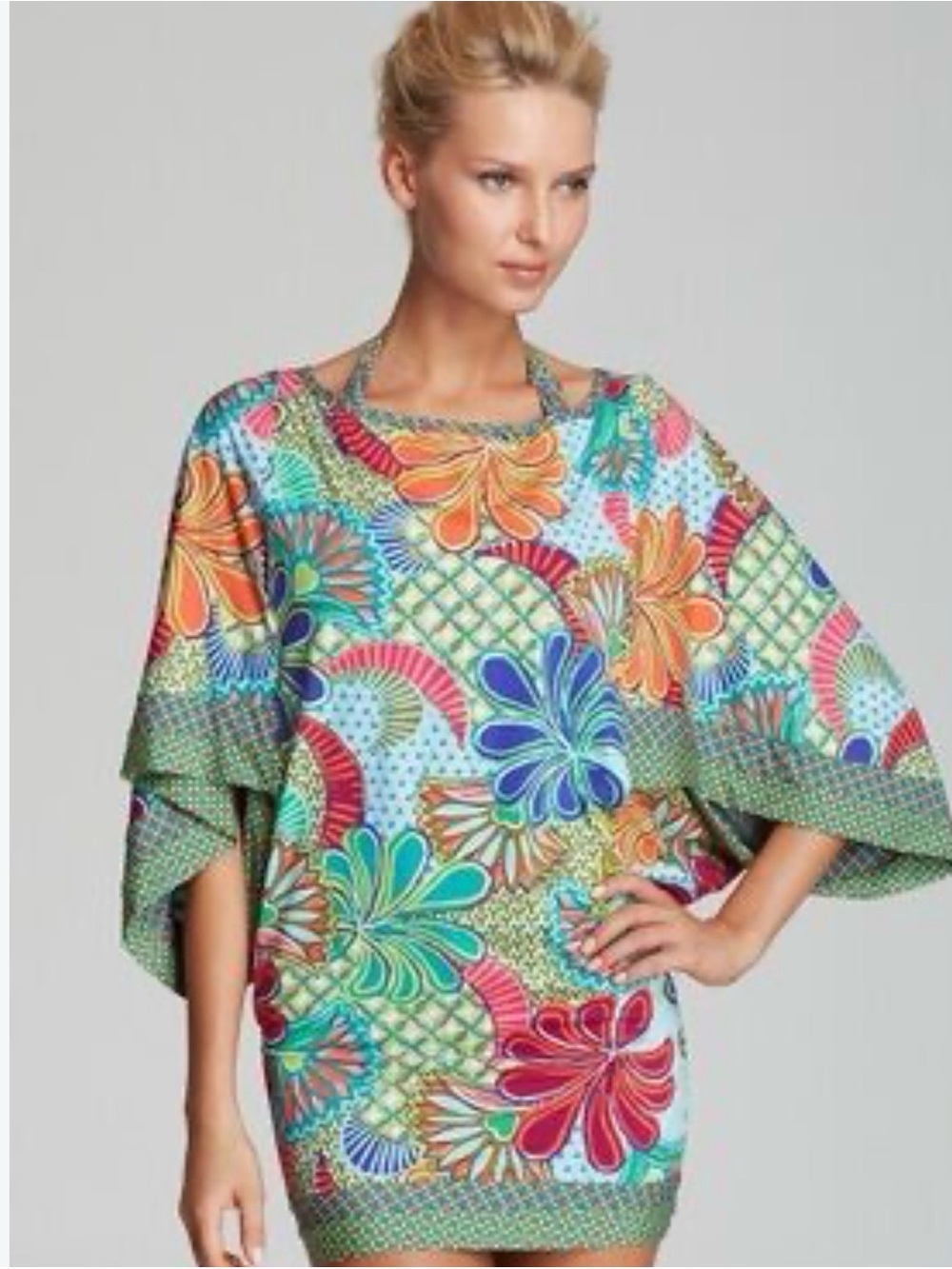 Trina Turk Bright Multit-Color Floral Tunic dress